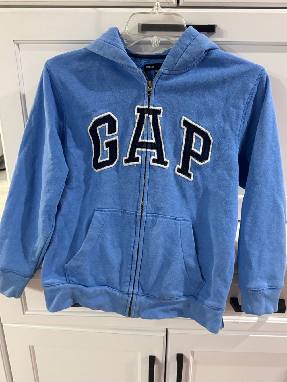 GAP Blue Kids Fleece Zip Hoodie with Navy Appliqué